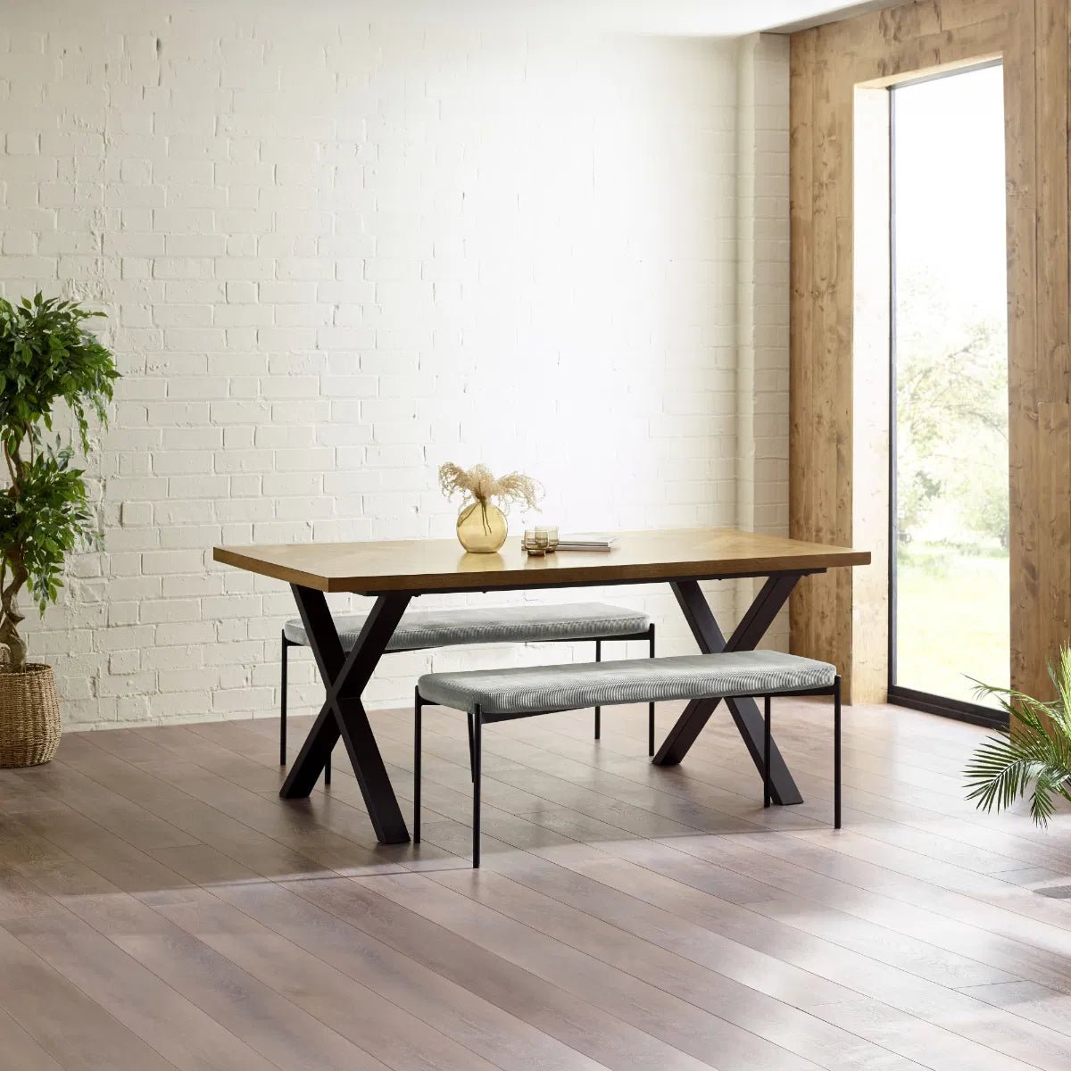 Leonie Velvet Dining Bench - Julian Bowen