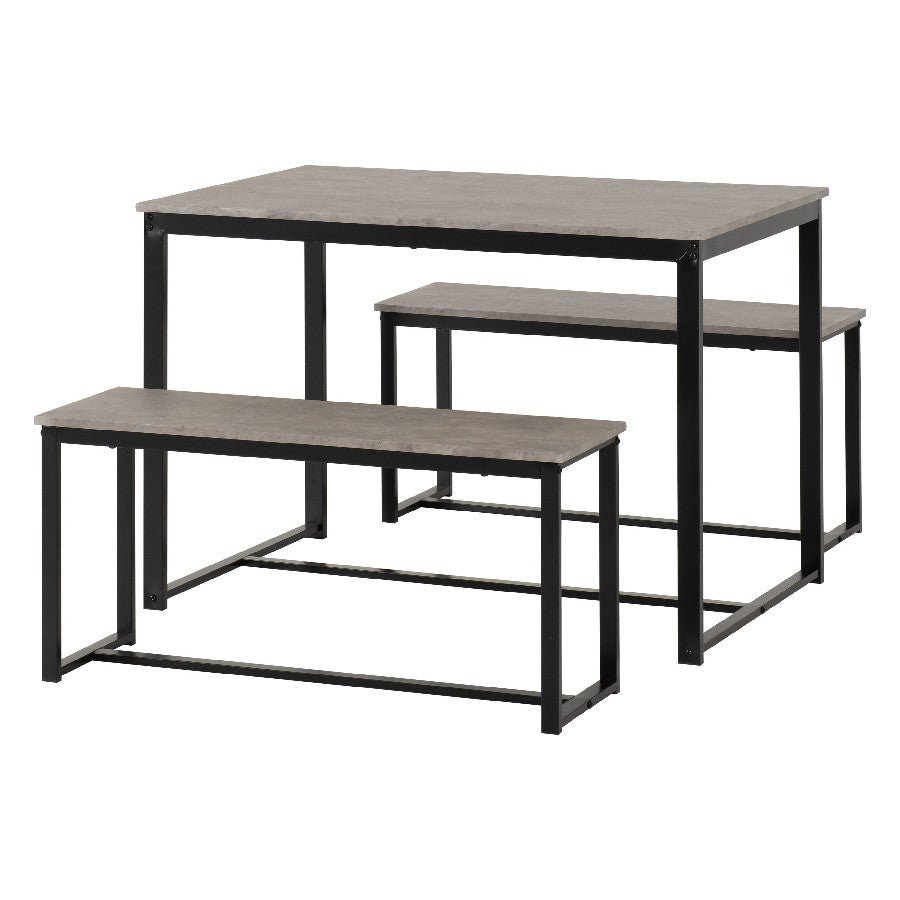 Lincoln Space Saving Dining Set with 2 Benches - Seconique