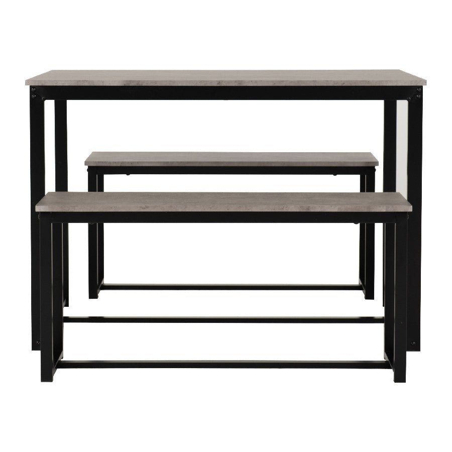 Lincoln Space Saving Dining Set with 2 Benches - Seconique