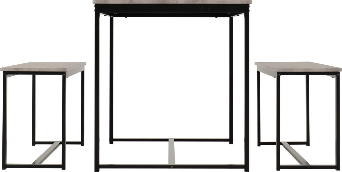 Lincoln Space Saving Dining Set with 2 Benches - Seconique