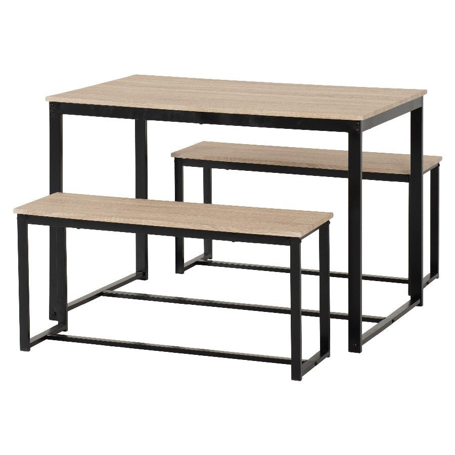 Lincoln Space Saving Dining Set with 2 Benches - Seconique
