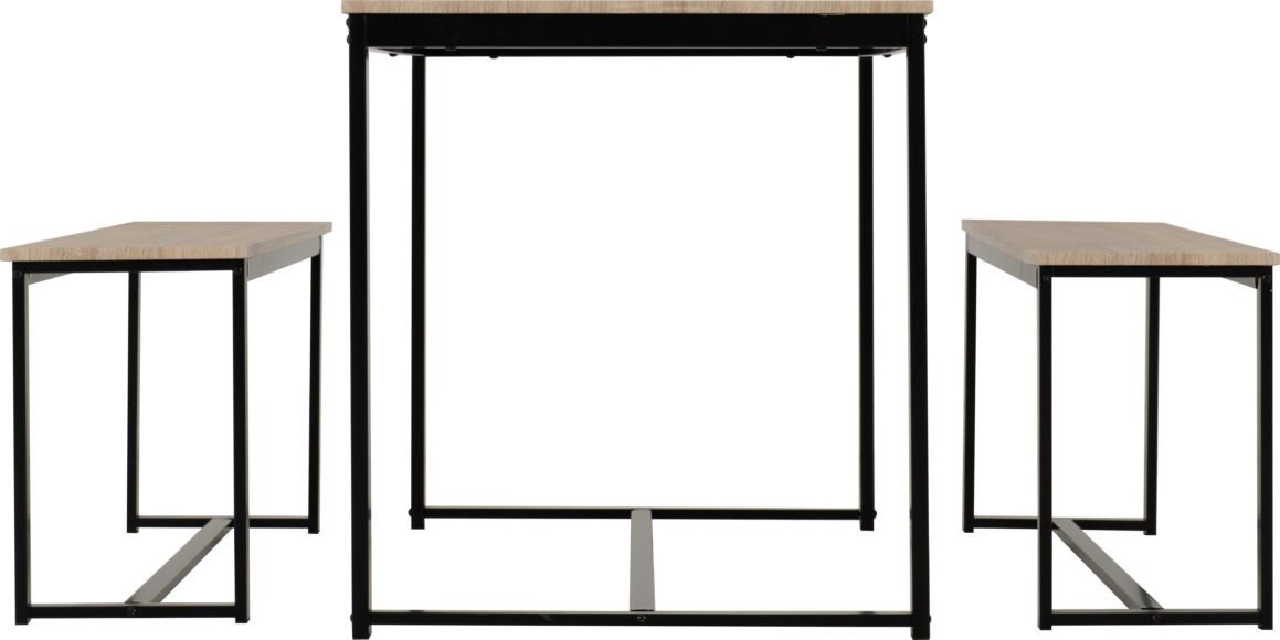 Lincoln Space Saving Dining Set with 2 Benches - Seconique