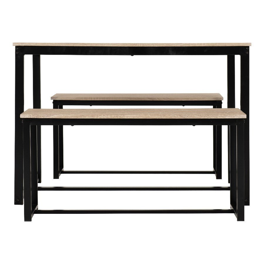 Lincoln Space Saving Dining Set with 2 Benches - Seconique