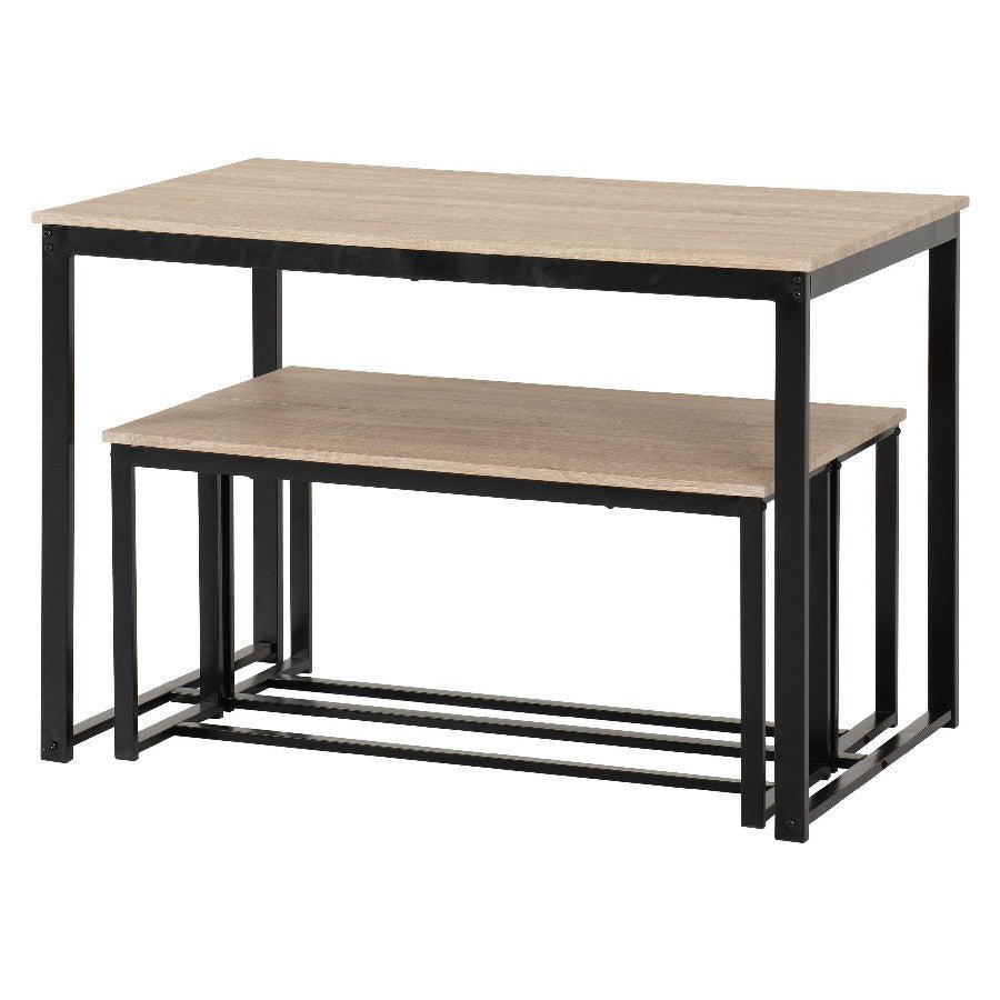 Lincoln Space Saving Dining Set with 2 Benches - Seconique