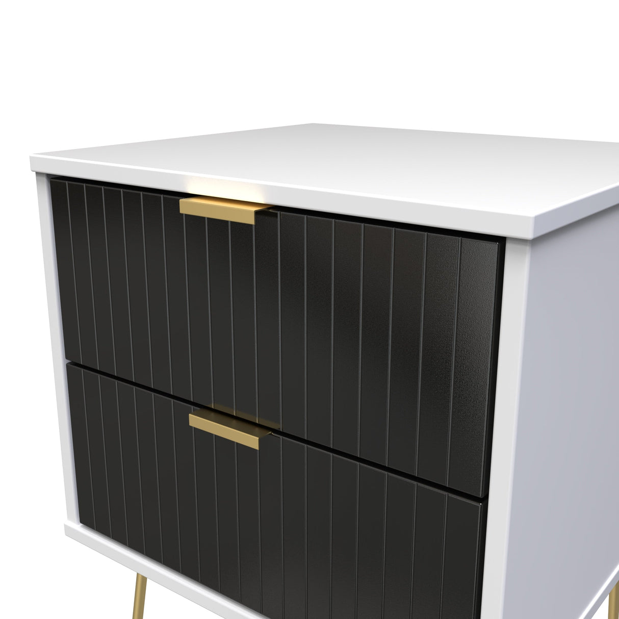Linear 2 Drawer Bedside Cabinet with Hairpin Legs - Welcome Furniture