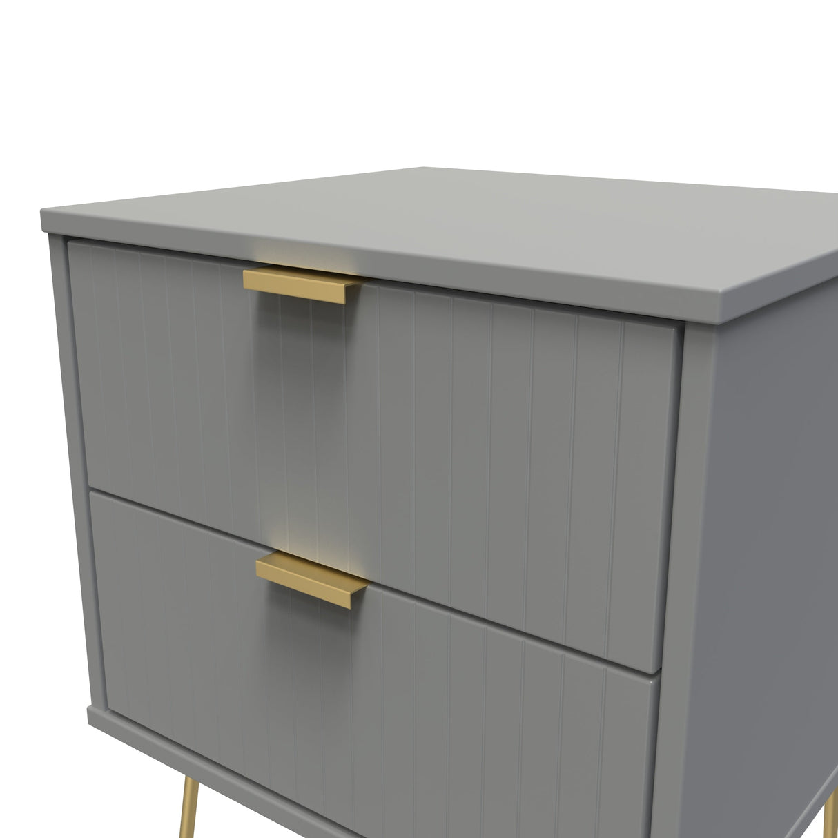 Linear 2 Drawer Bedside Cabinet with Hairpin Legs - Welcome Furniture