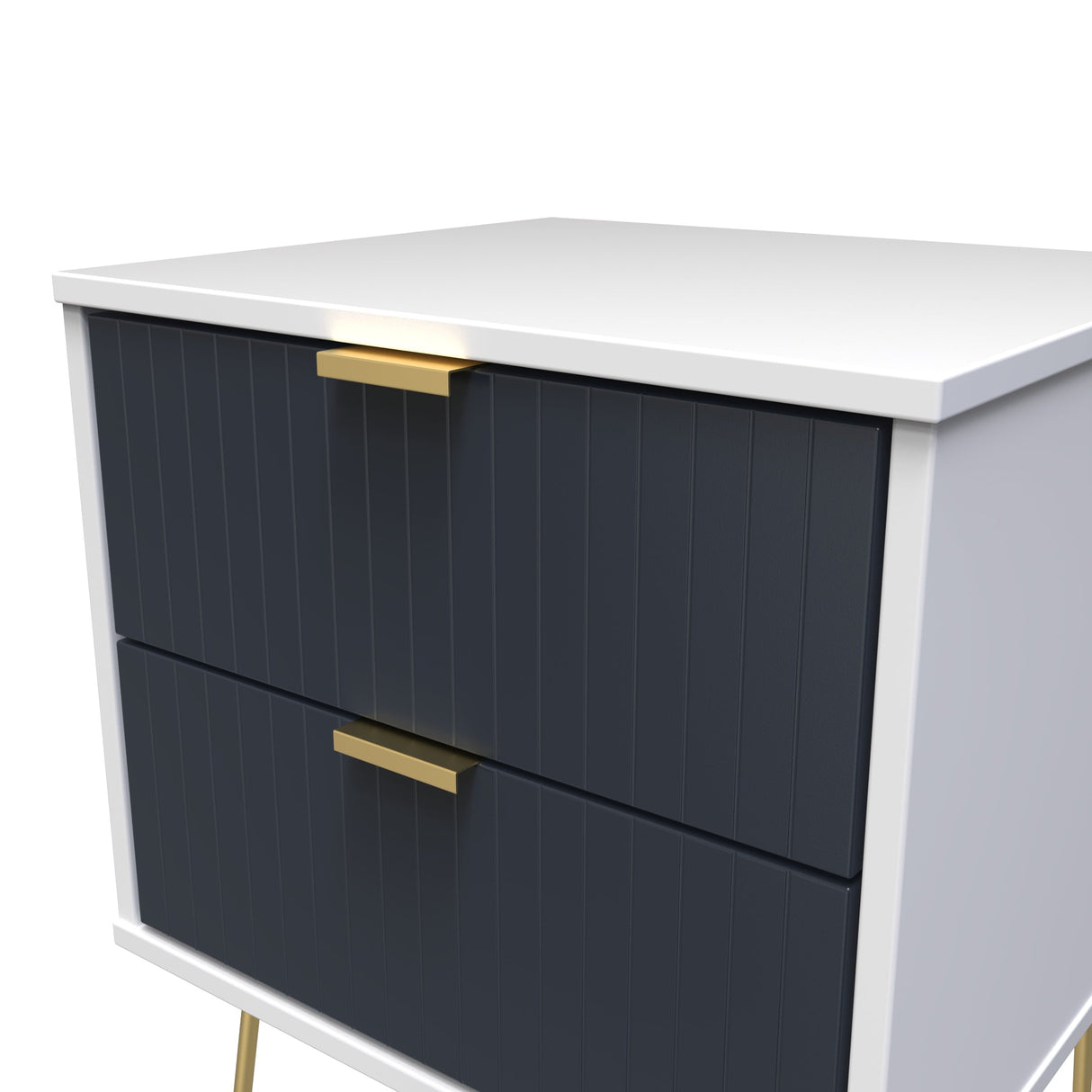 Linear 2 Drawer Bedside Cabinet with Hairpin Legs - Welcome Furniture