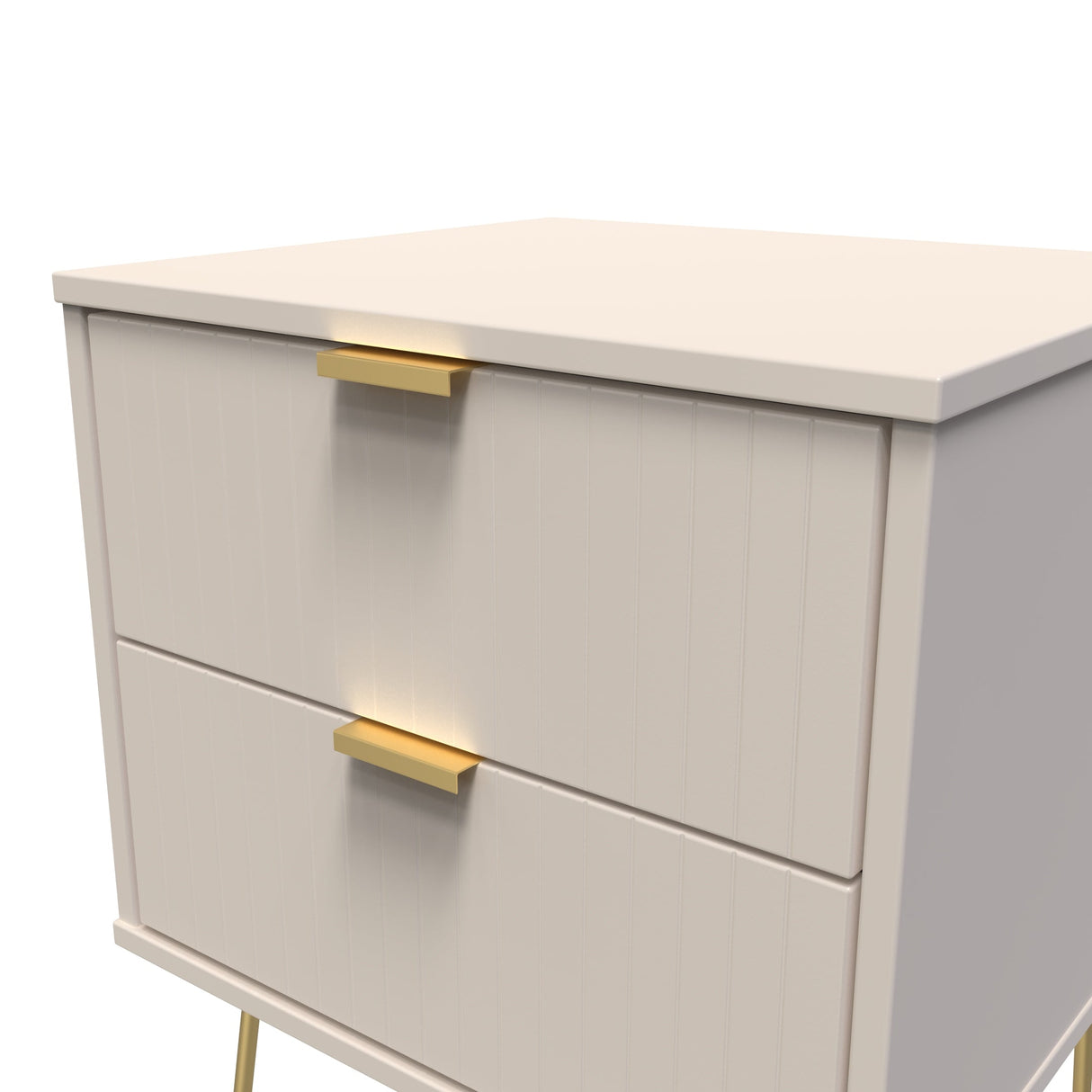 Linear 2 Drawer Bedside Cabinet with Hairpin Legs - Welcome Furniture