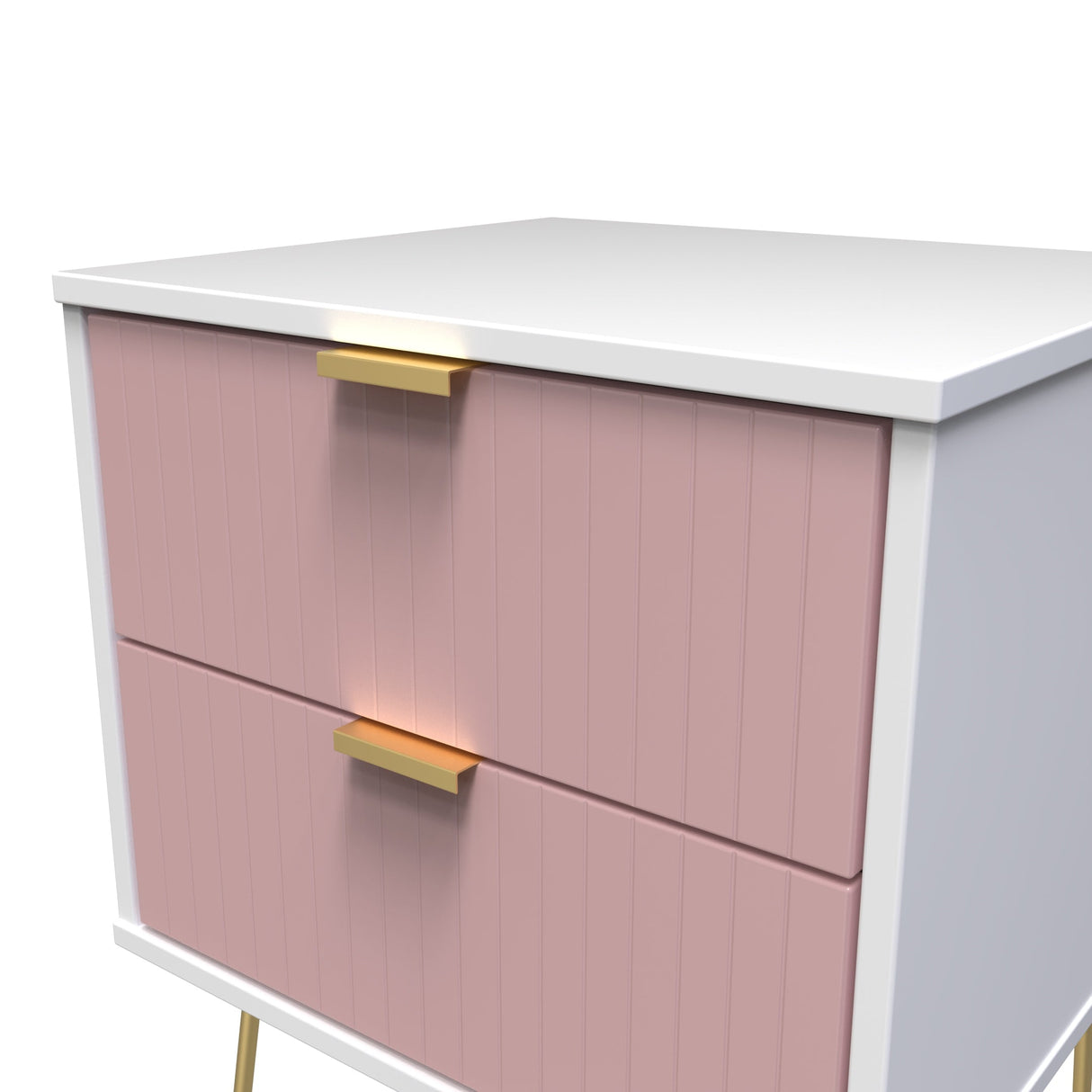 Linear 2 Drawer Bedside Cabinet with Hairpin Legs - Welcome Furniture