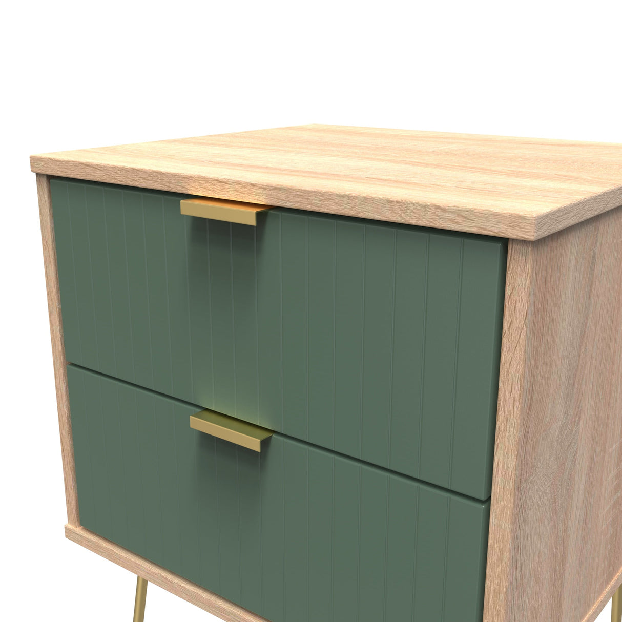 Linear 2 Drawer Bedside Cabinet with Hairpin Legs - Welcome Furniture