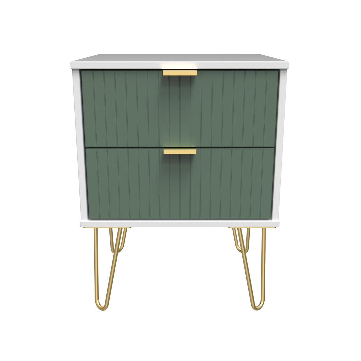 Linear 2 Drawer Bedside Cabinet with Hairpin Legs - Welcome Furniture