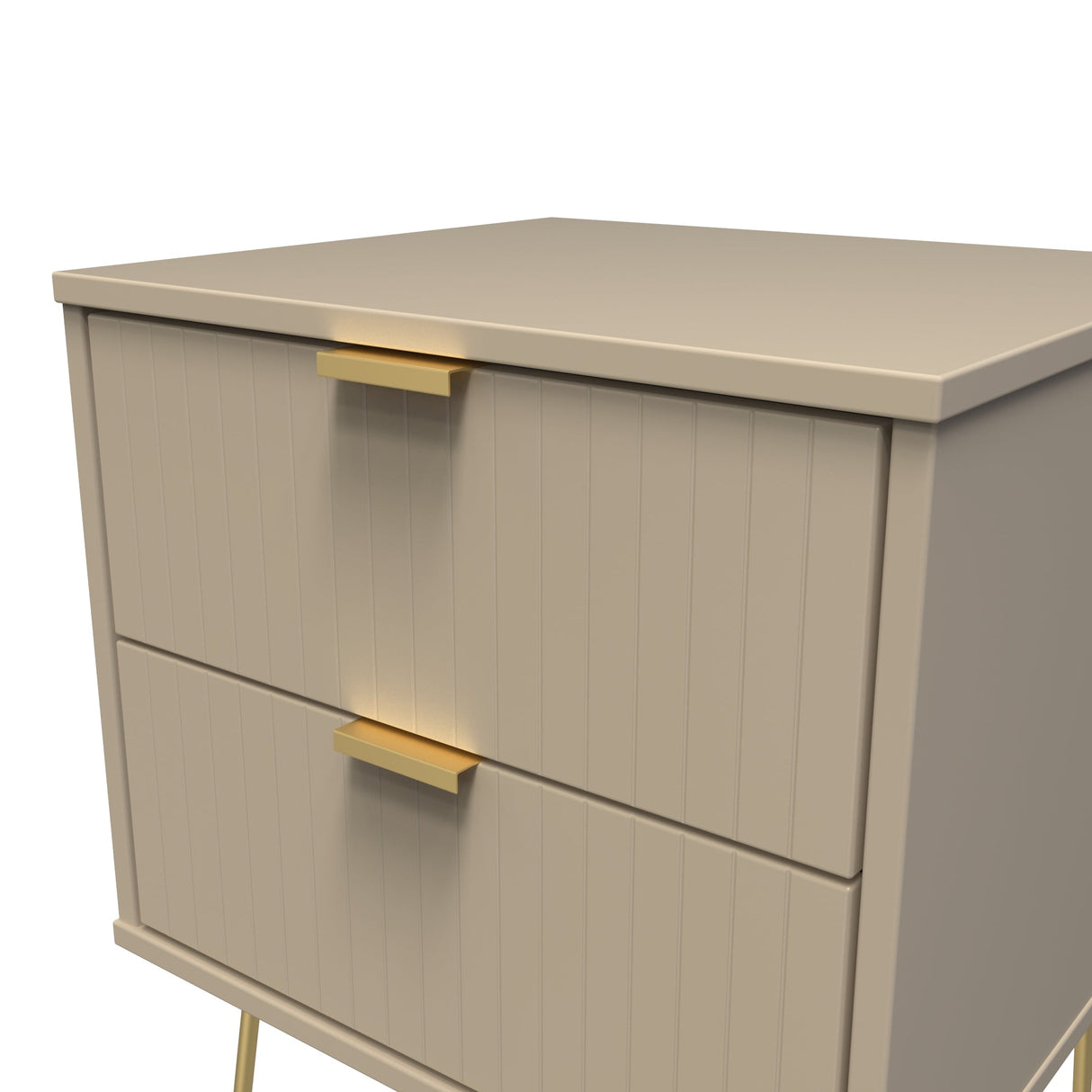 Linear 2 Drawer Bedside Cabinet with Hairpin Legs - Welcome Furniture
