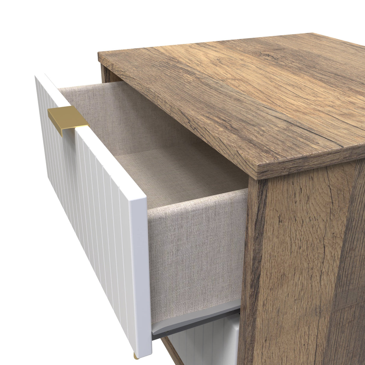 Linear 2 Drawer Bedside Cabinet with Hairpin Legs - Welcome Furniture