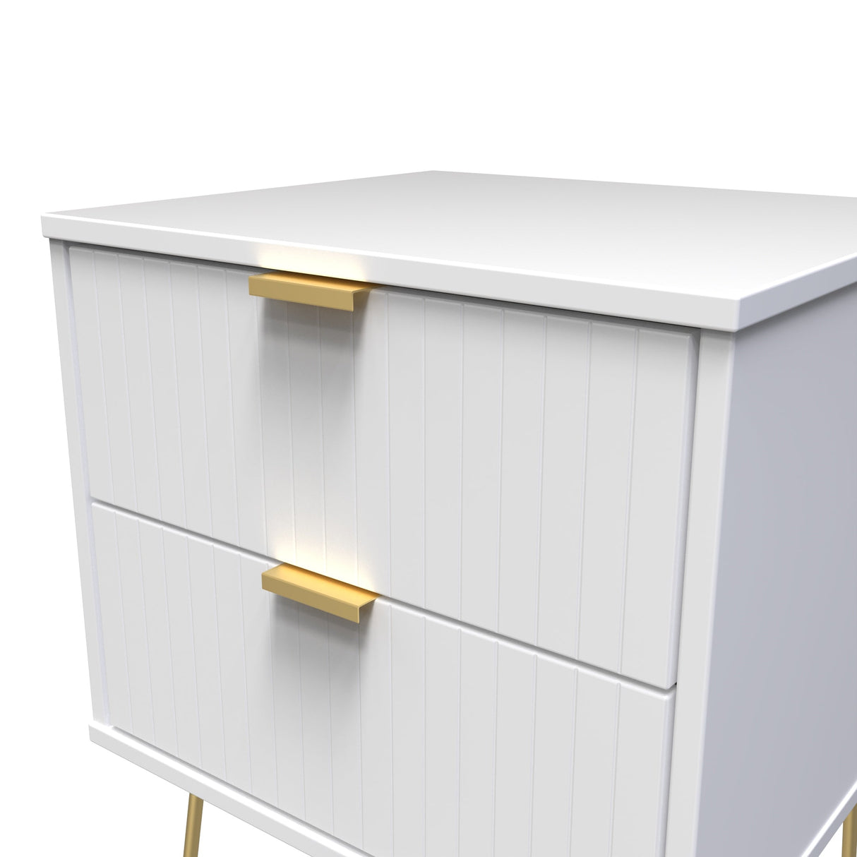 Linear 2 Drawer Bedside Cabinet with Hairpin Legs - Welcome Furniture