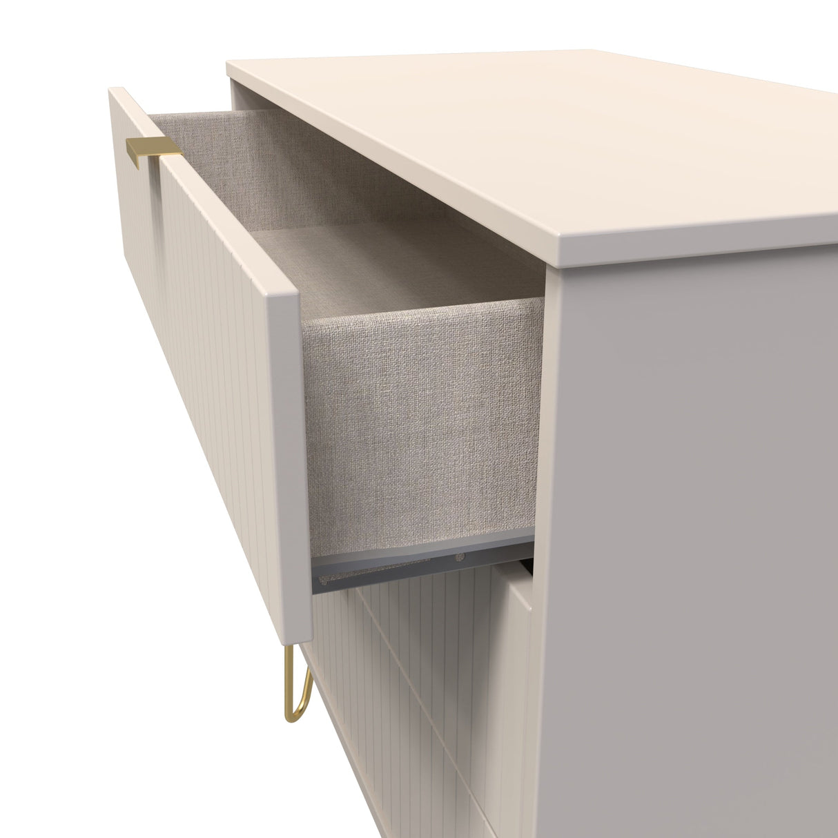 Linear 3 Drawer Chest with Gold Hairpin Legs - Welcome Furniture