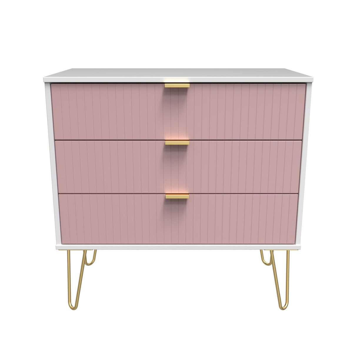 Linear 3 Drawer Chest with Gold Hairpin Legs - Welcome Furniture