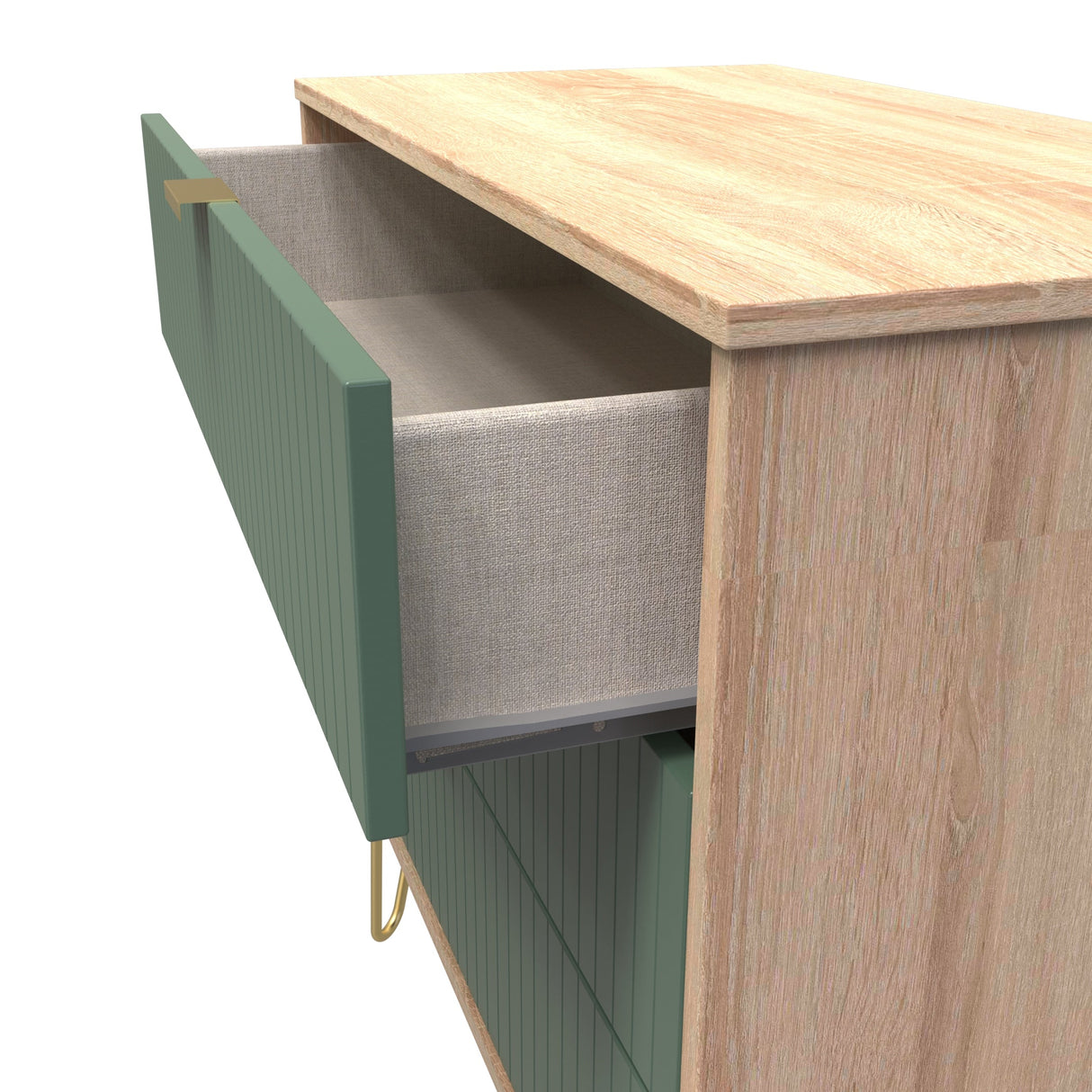 Linear 3 Drawer Chest with Gold Hairpin Legs - Welcome Furniture