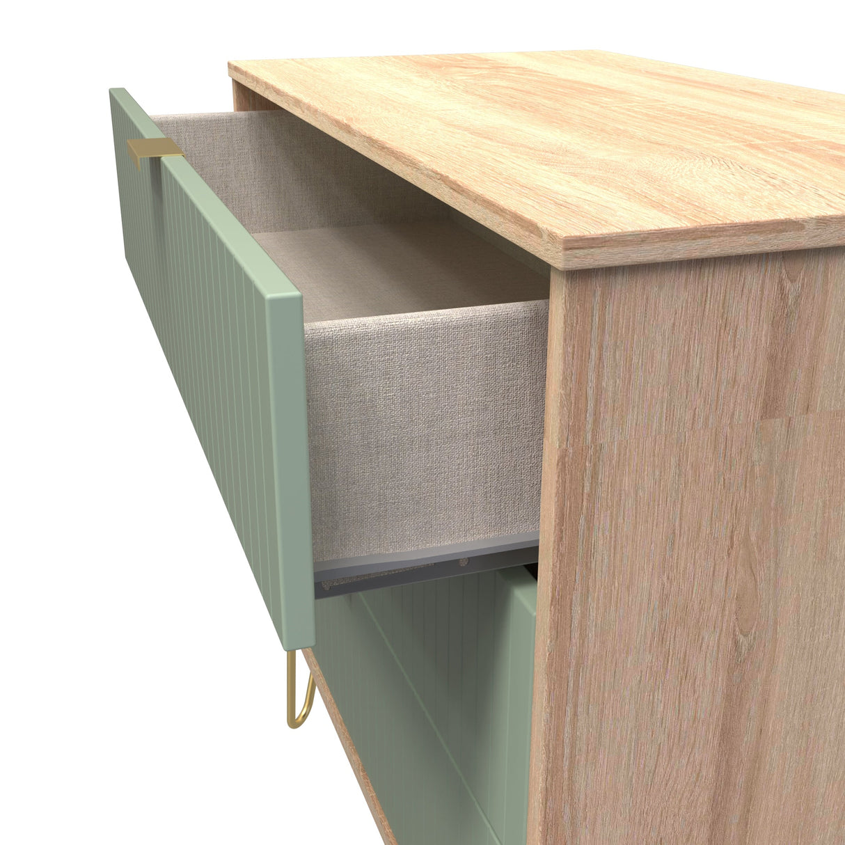 Linear 3 Drawer Chest with Gold Hairpin Legs - Welcome Furniture