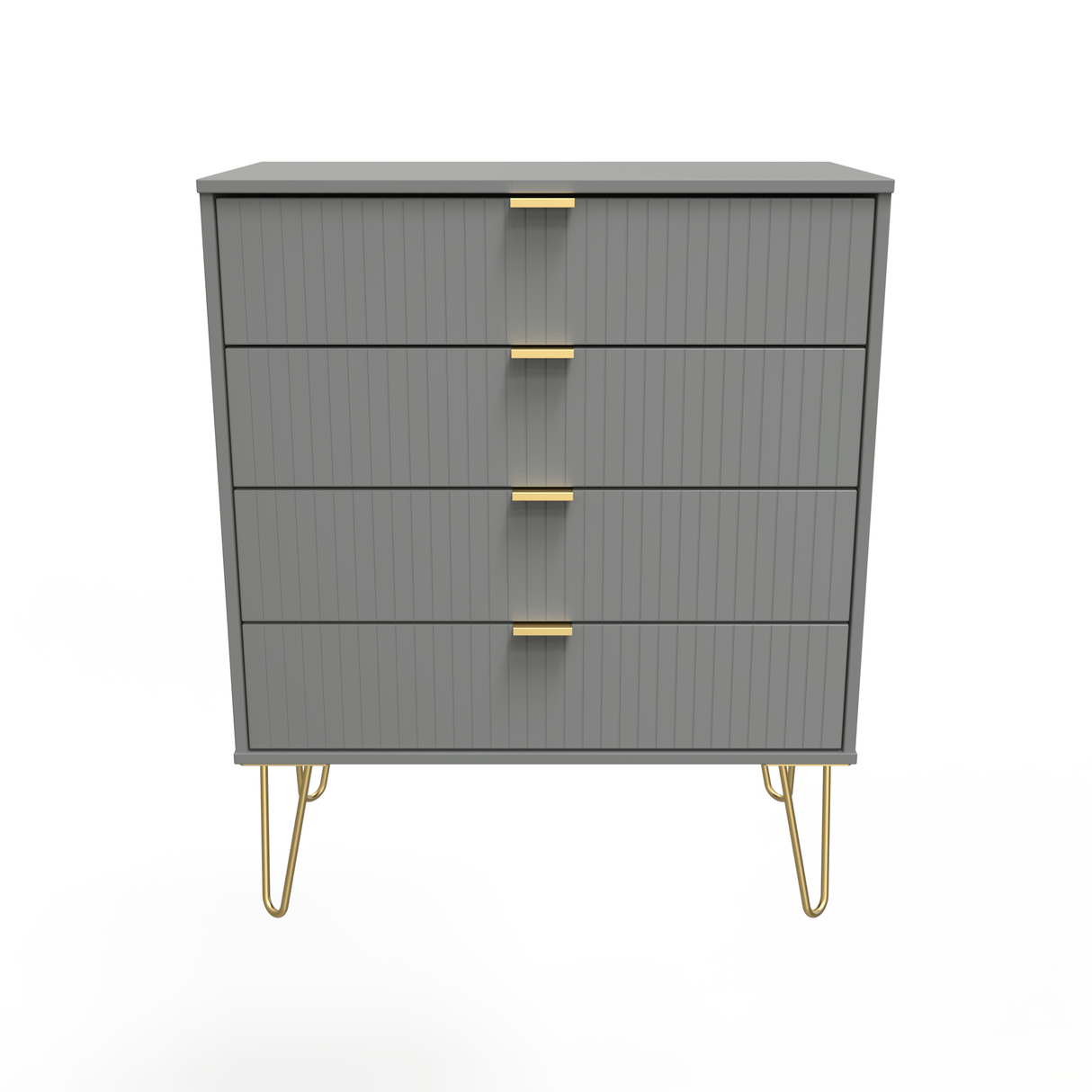 Linear 4 Drawer Chest with Gold Hairpin Legs - Welcome Furniture