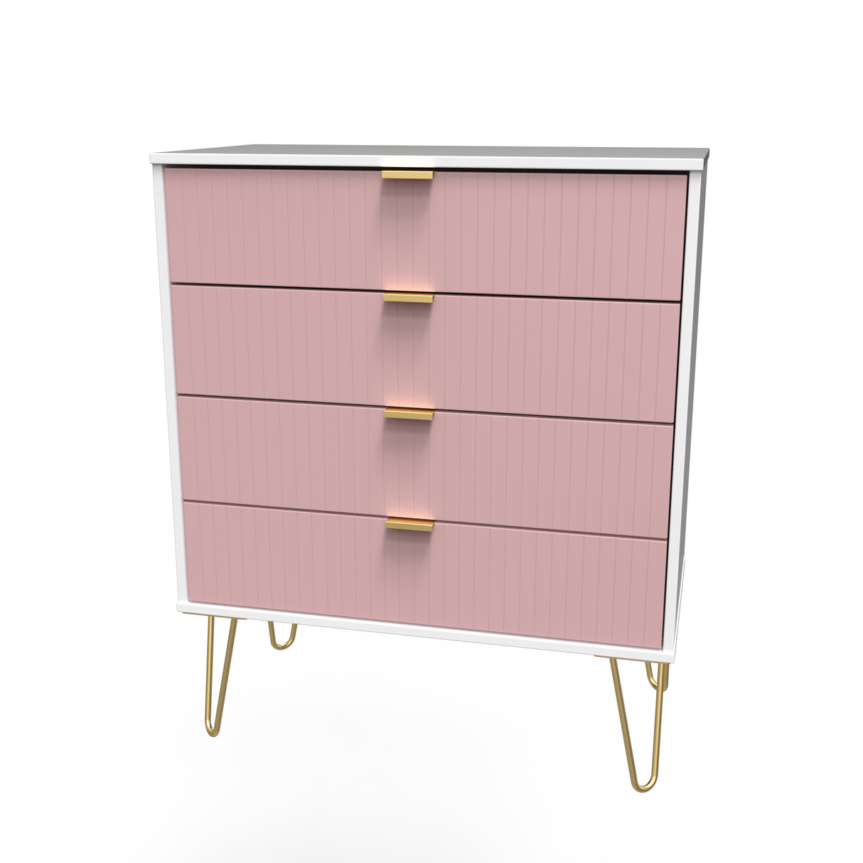 Linear 4 Drawer Chest with Gold Hairpin Legs - Welcome Furniture