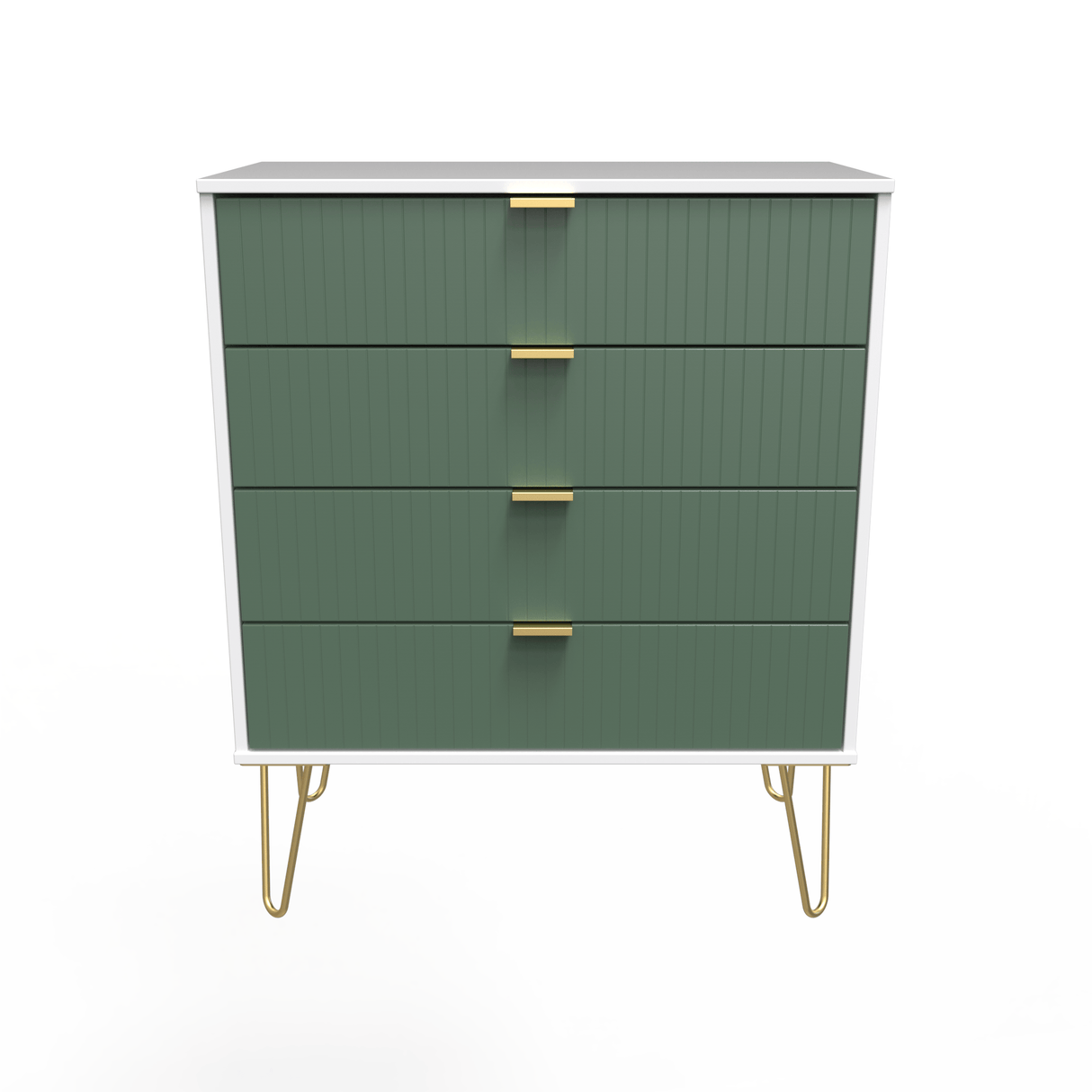 Linear 4 Drawer Chest with Gold Hairpin Legs - Welcome Furniture