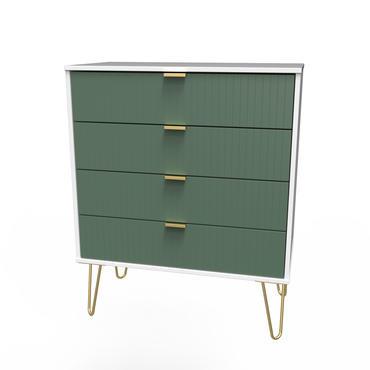 Linear 4 Drawer Chest with Gold Hairpin Legs - Welcome Furniture