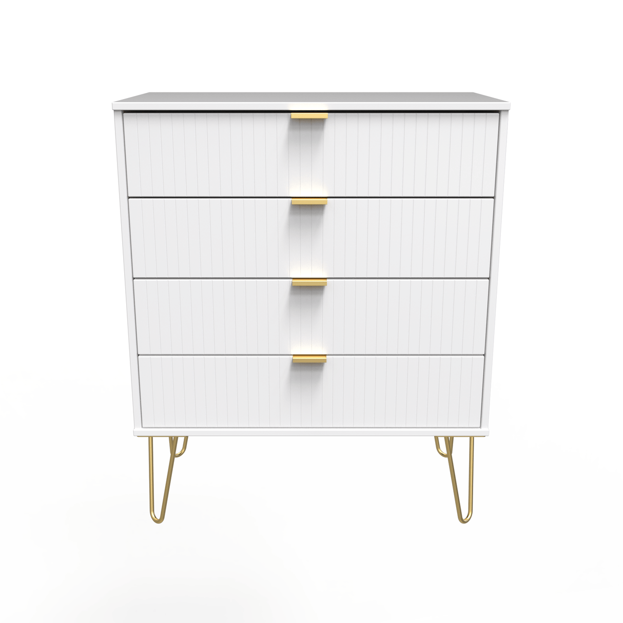 Linear 4 Drawer Chest with Gold Hairpin Legs - Welcome Furniture