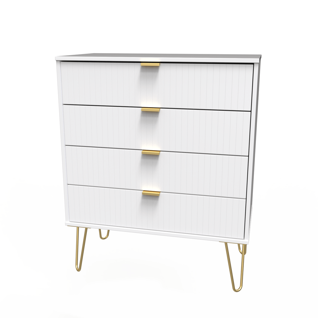 Linear 4 Drawer Chest with Gold Hairpin Legs - Welcome Furniture