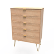 Linear 5 Drawer Chest with Gold Hairpin Legs - Welcome Furniture