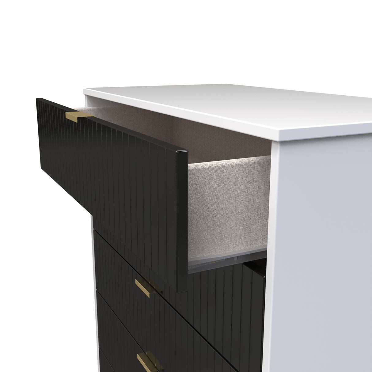 Linear 5 Drawer Chest with Gold Hairpin Legs - Welcome Furniture