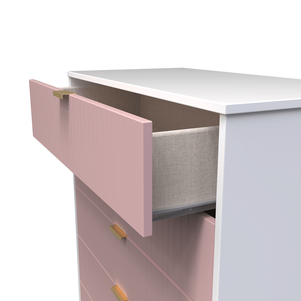 Linear 5 Drawer Chest with Gold Hairpin Legs - Welcome Furniture