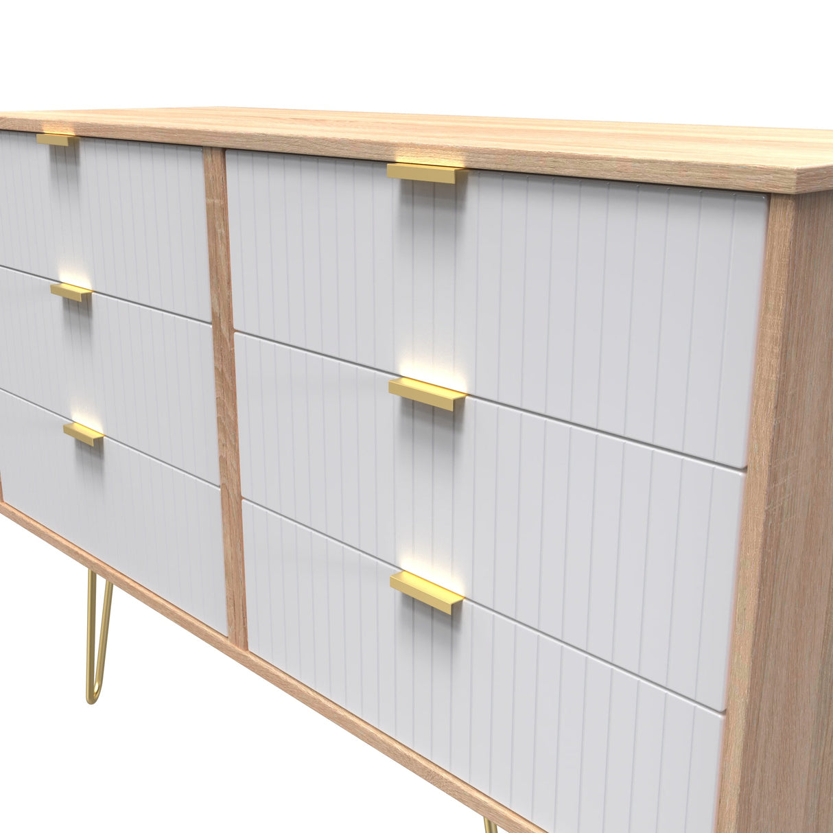 Linear 5 Drawer Chest with Gold Hairpin Legs - Welcome Furniture