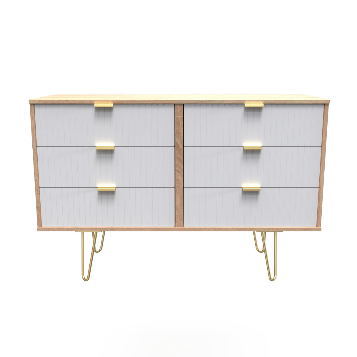 Linear 5 Drawer Chest with Gold Hairpin Legs - Welcome Furniture