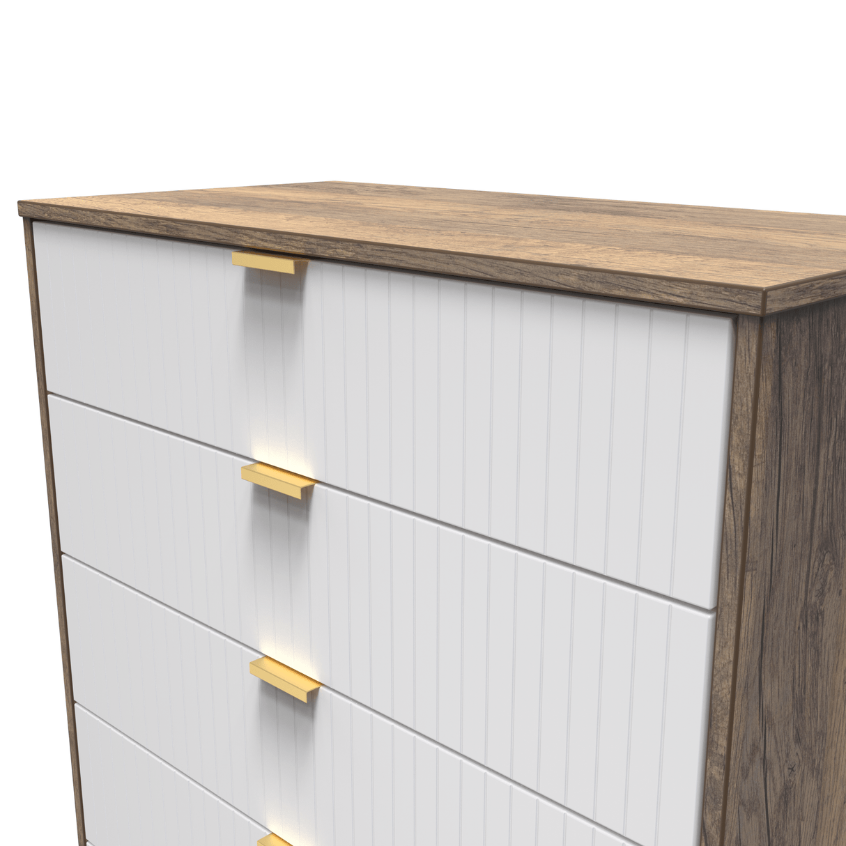 Linear 5 Drawer Chest with Gold Hairpin Legs - Welcome Furniture