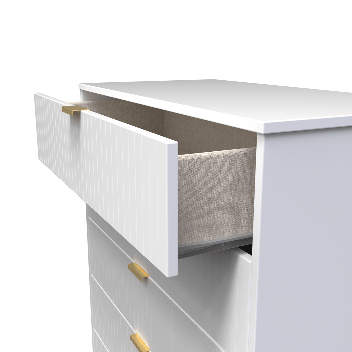 Linear 5 Drawer Chest with Gold Hairpin Legs - Welcome Furniture