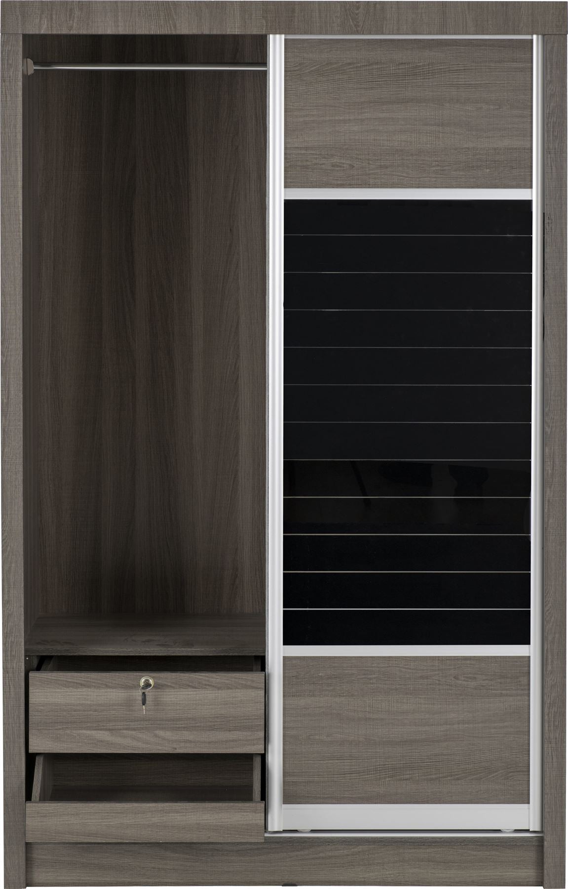 Lisbon 2 Door Sliding Double Wardrobe - Seconique