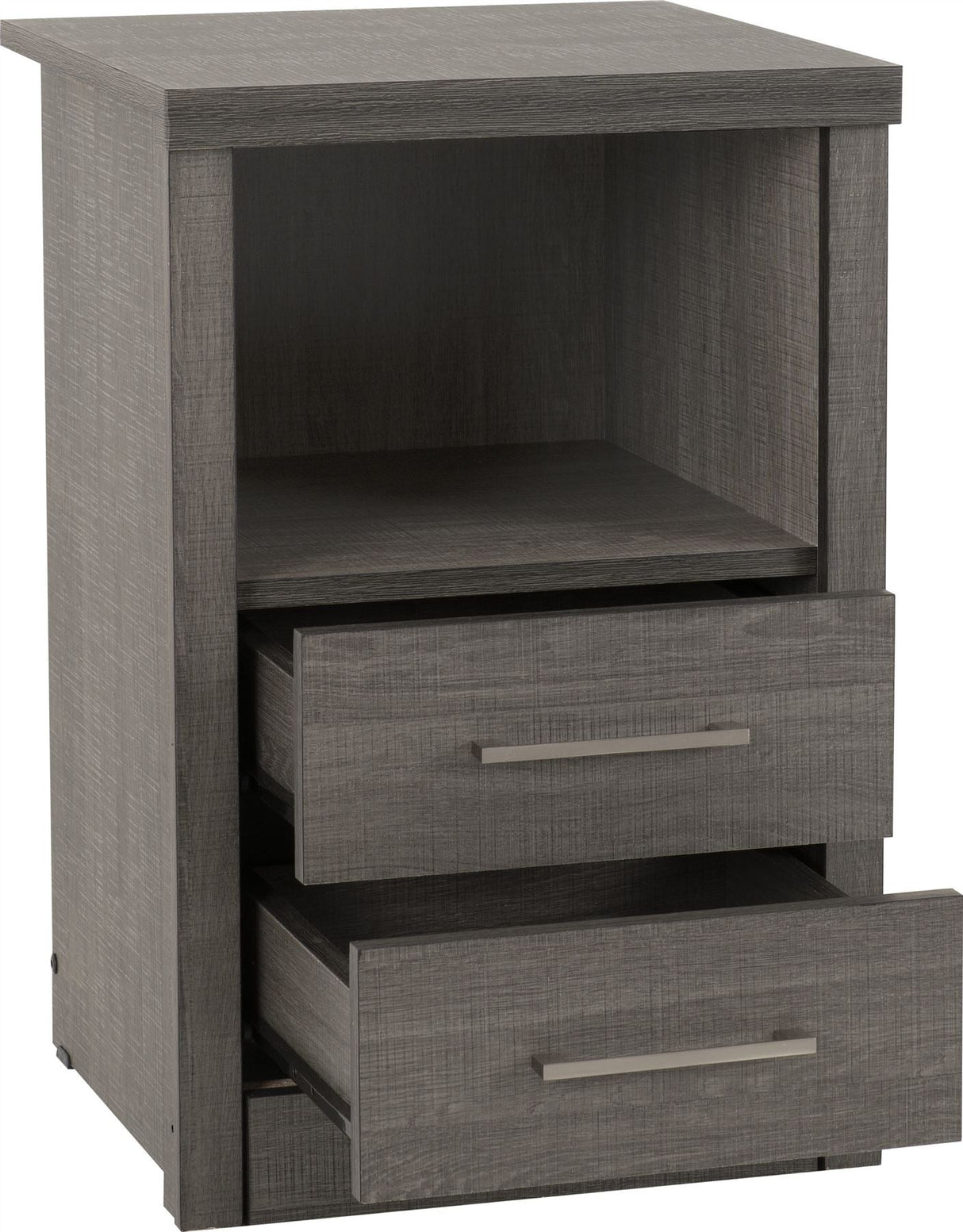 Lisbon 2 Drawer 1 Shelf Bedside Table - Seconique