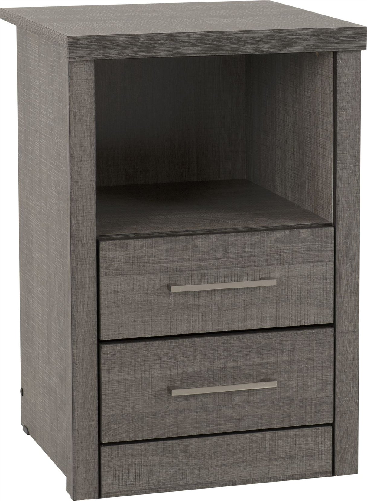 Lisbon 2 Drawer 1 Shelf Bedside Table - Seconique