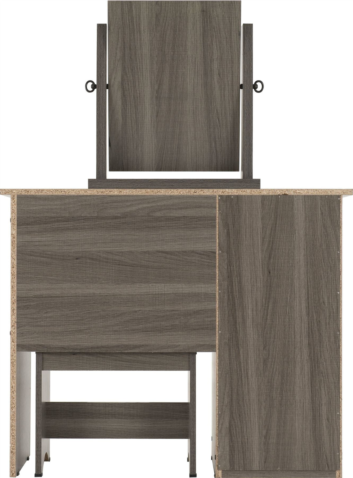 Lisbon 3 Drawer Dressing Table and Stool with Mirror - Seconique