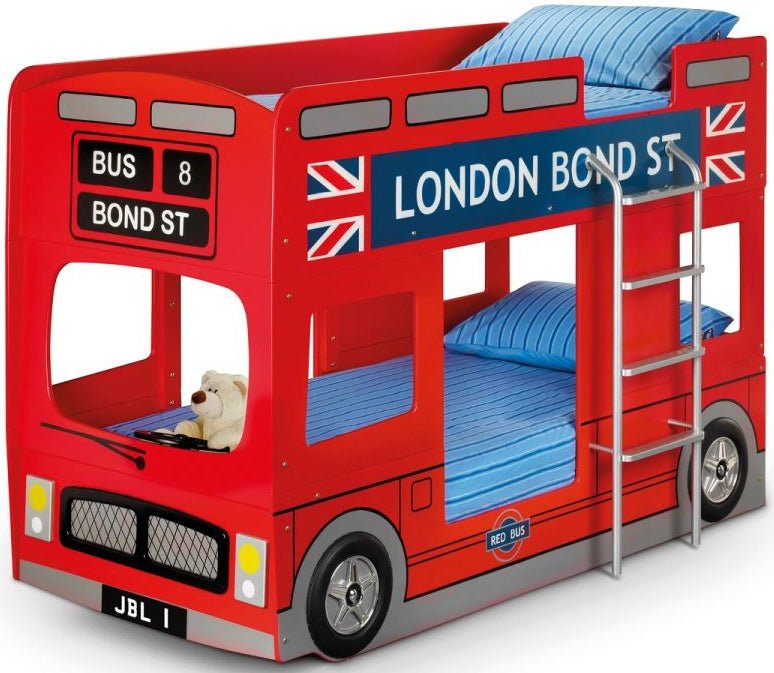 London Double Decker Bus 3ft Single Children's Bunk Bed - Julian Bowen
