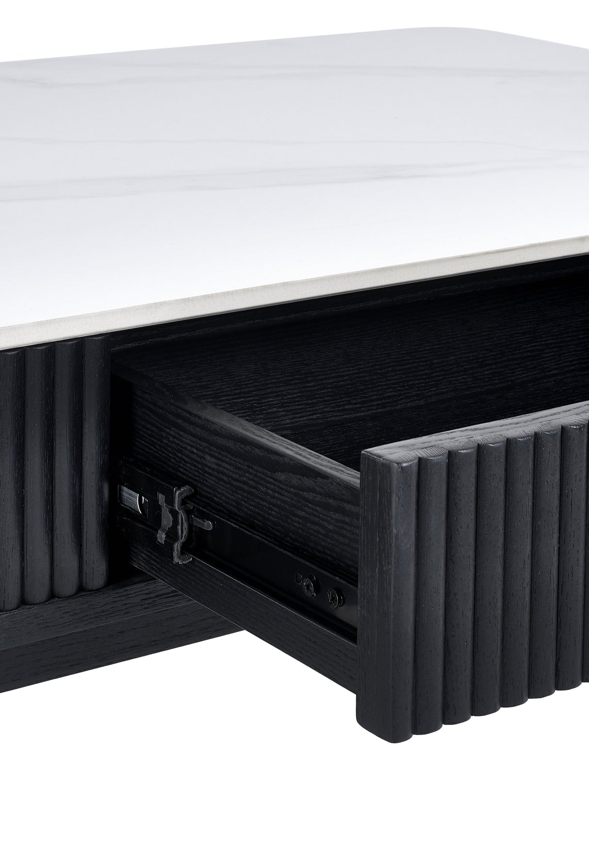 Louis 2 Drawer Fluted Stone Top Coffee Table - Julian Bowen