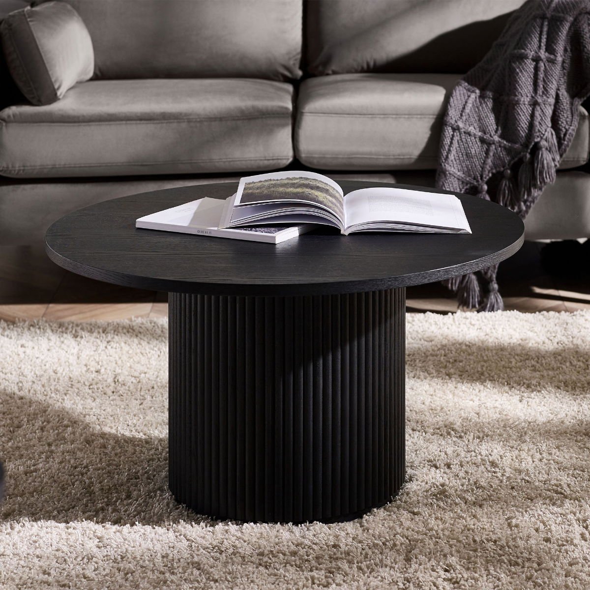 Louis Fluted Round Coffee Table - Julian Bowen
