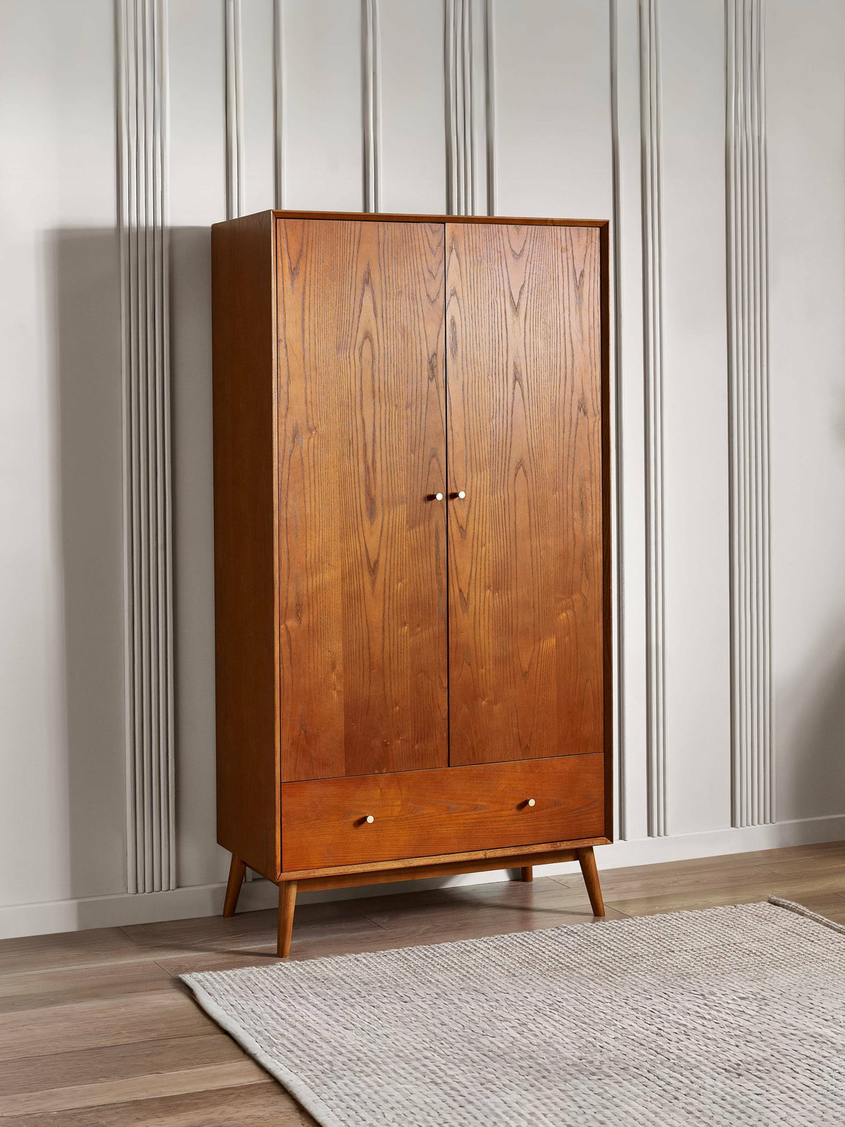 Lowry 2 Door 1 Drawer Double Wardrobe - Julian Bowen