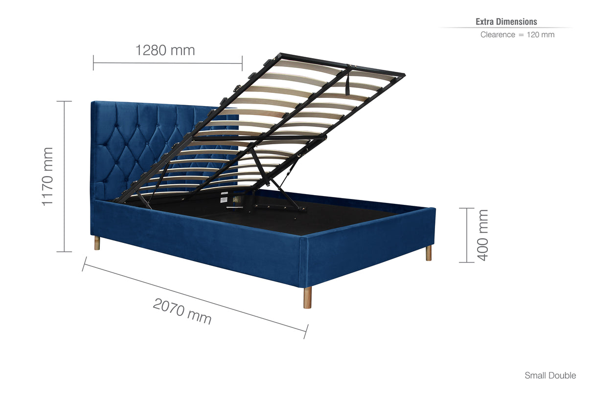 Loxley Fabric Ottoman Bed - Birlea