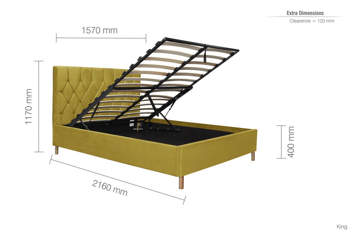 Loxley Fabric Ottoman Bed - Birlea