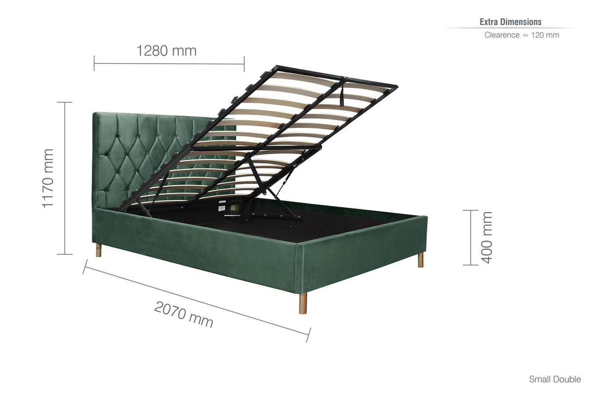Loxley Fabric Ottoman Bed - Birlea