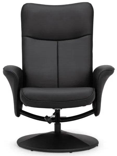 Lugano Faux Leather Swivel Recliner & Stool - Julian Bowen