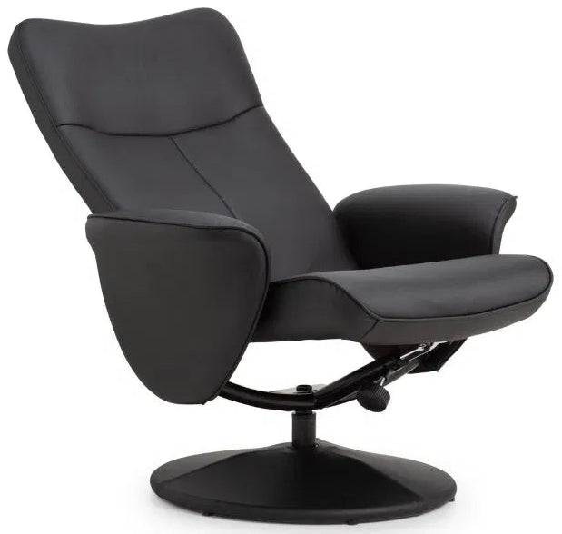 Lugano Faux Leather Swivel Recliner & Stool - Julian Bowen