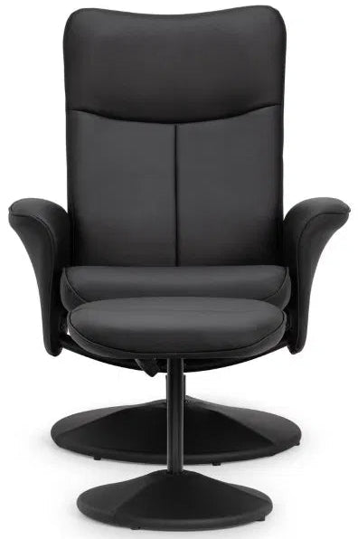 Lugano Faux Leather Swivel Recliner & Stool - Julian Bowen