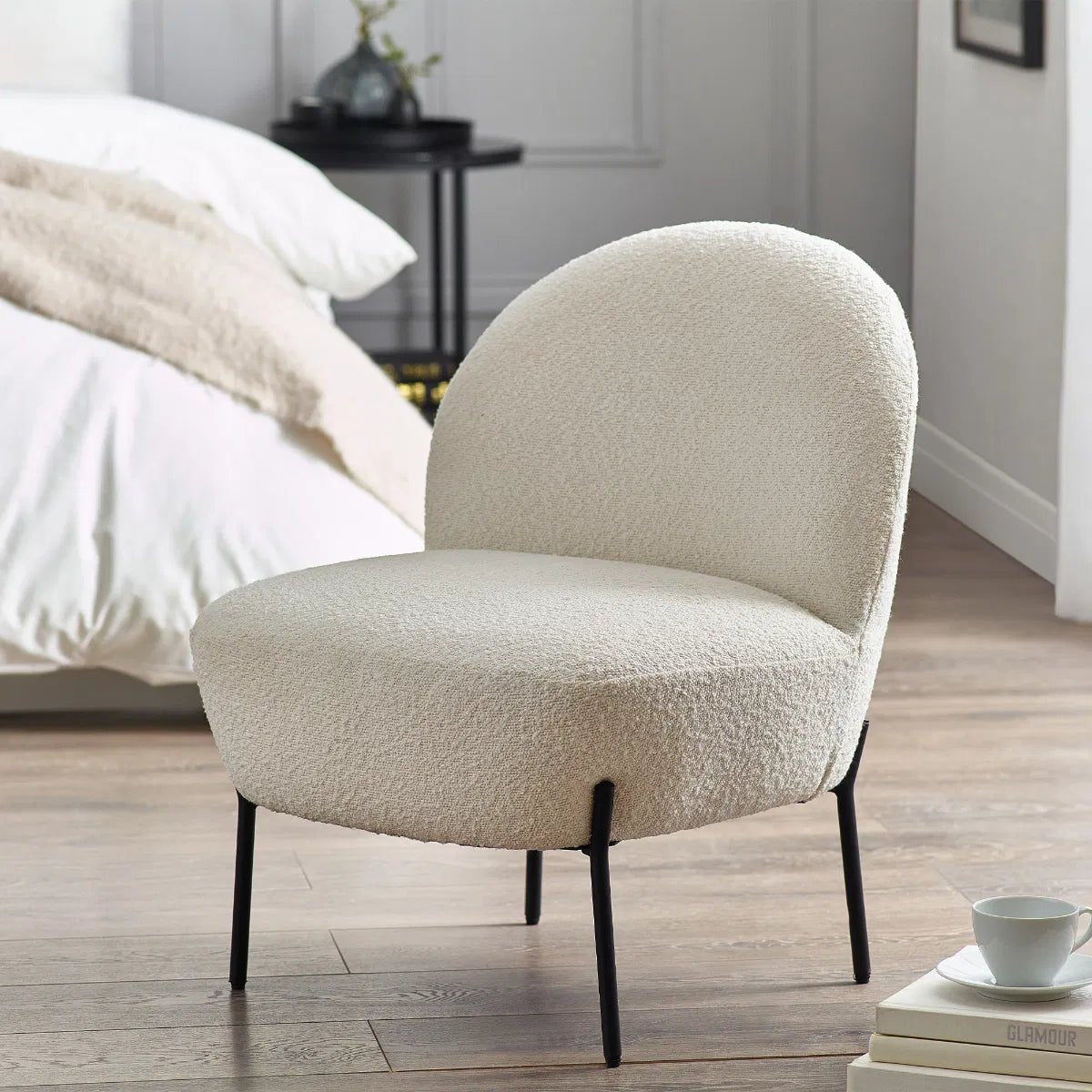 Lulu Boucle Fabric Accent Chair - Julian Bowen